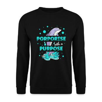 Porpoise with a purpose Dolphin marine biologist - Unisex Sweatshirt - black - Front - Alina (178cm) & Michal (187cm)