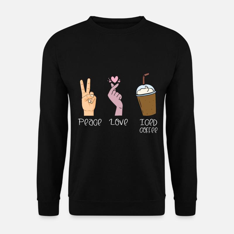 Peacelove-iced coffee-lover-caffeine-drinker - Unisex Sweatshirt - black