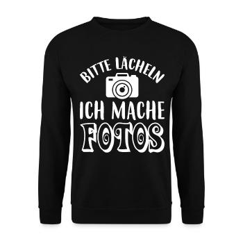 Bitte Lächeln, ich mache Fotos - Unisex Pullover - Schwarz - Vorne - Alina (178cm) & Michal (187cm)