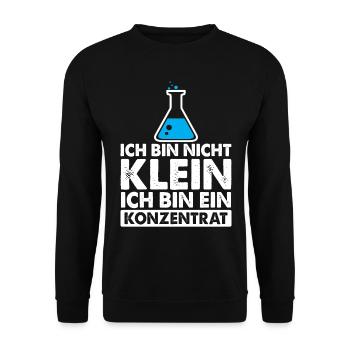 Ich bin nicht klein, ich bin ein Konzentrat - Unisex Pullover - Schwarz - Vorne - Alina (178cm) & Michal (187cm)