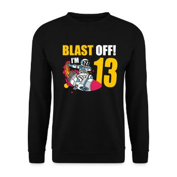 I'm 13 Astronaut Lover Spaceship Happy - Unisex Sweatshirt - black - Front - Alina (178cm) & Michal (187cm)