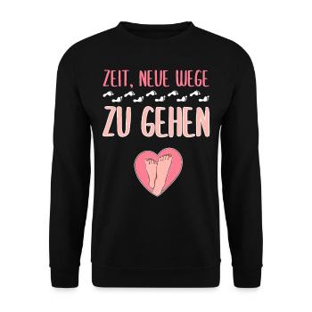 Zeit Neue Wege Zu Gehen - Unisex Pullover - Schwarz - Vorne - Alina (178cm) & Michal (187cm)