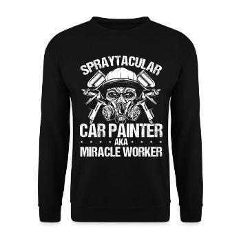 Vehicle Miracle Worker Automotive Car Painting - Unisex Sweatshirt - black - Front - Alina (178cm) & Michal (187cm)