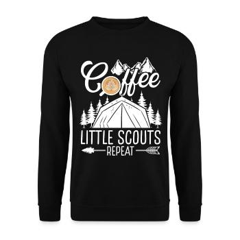 Scouting Coffee People Repeat Girl Scout Leader - Unisex Sweatshirt - black - Front - Alina (178cm) & Michal (187cm)