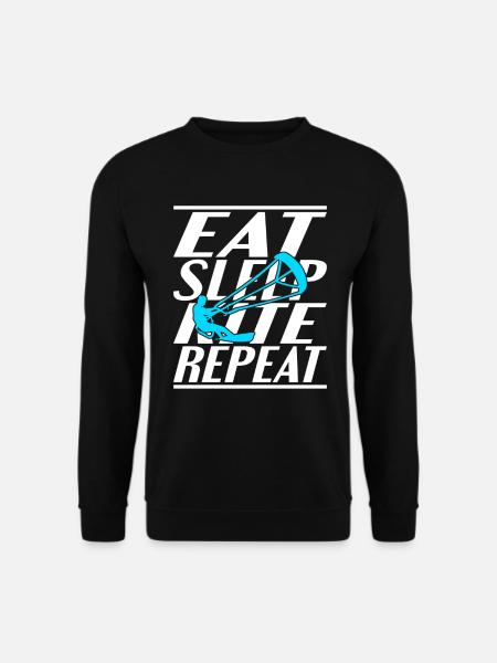 Essen Schlafen Kite - Unisex Pullover - Schwarz
