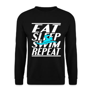 Manger Dormir Natation - Sweat-shirt Unisexe - noir - Devant - Alina (178cm) & Michal (187cm)