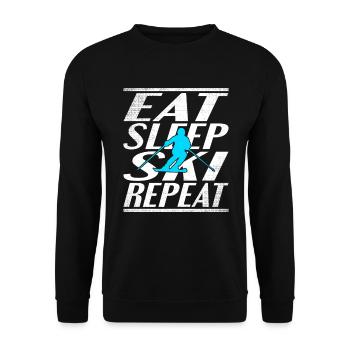 Food Sleeping Ski - Unisex Sweatshirt - black - Front - Alina (178cm) & Michal (187cm)