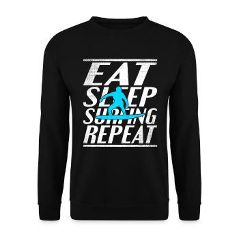 Food Sleep Surfing - Unisex Sweatshirt - black - Front - Alina (178cm) & Michal (187cm)