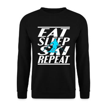 Food Sleeping Ski - Unisex Sweatshirt - black - Front - Alina (178cm) & Michal (187cm)