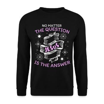Jesus-Spruch, Jesus Christus, christlicher Glaube - Unisex Pullover - Schwarz - Vorne - Alina (178cm) & Michal (187cm)