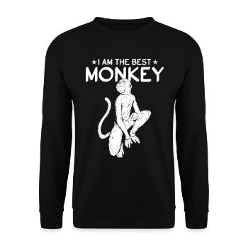 Orangutan Monkey Chimpanzee Monkey - I Am The Best - Unisex Pullover - Schwarz - Vorne - Alina (178cm) & Michal (187cm)