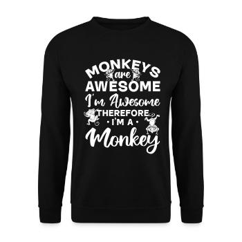 Les singes sont géniaux je suis génial donc je suis un M - Sweat-shirt Unisexe - noir - Devant - Alina (178cm) & Michal (187cm)