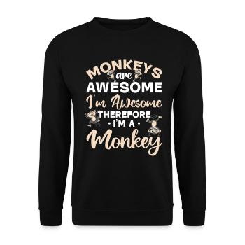 Chimpanzee Monkey Lover Orangutan Monkeys - Unisex Pullover - Schwarz - Vorne - Alina (178cm) & Michal (187cm)