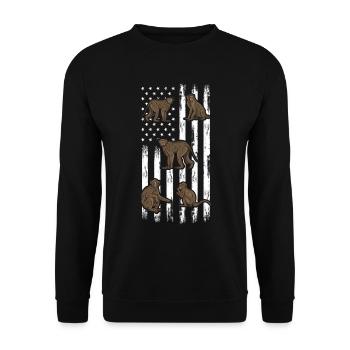 Singe Singe Drapeau Américain - Orange Monkeys - Sweat-shirt Unisexe - noir - Devant - Alina (178cm) & Michal (187cm)
