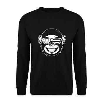 Chimpanzee Orangutan Monkey Head Monkey - Unisex Pullover - Schwarz - Vorne - Alina (178cm) & Michal (187cm)