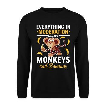 Orangutan Monkey Chimpanzee Monkey Lover - Funny M - Unisex Pullover - Schwarz - Vorne - Alina (178cm) & Michal (187cm)
