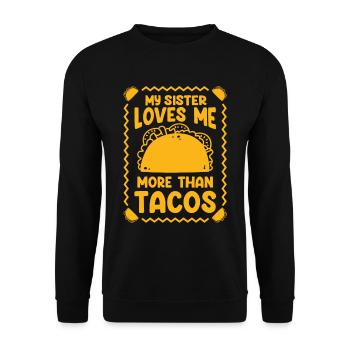 Tacos Mexican Foodie Burrito Nacho - Unisex Sweatshirt - black - Front - Alina (178cm) & Michal (187cm)