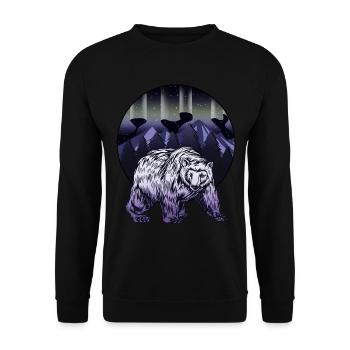 Alaska Gift USA Nature Bear Denali Grizzly Forest - Sweat-shirt Unisexe - noir - Devant - Alina (178cm) & Michal (187cm)