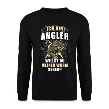 Angeln Fishing Fisher Angelrute Karpfen Rute Fisch - Unisex Pullover - Schwarz - Vorne - Alina (178cm) & Michal (187cm)