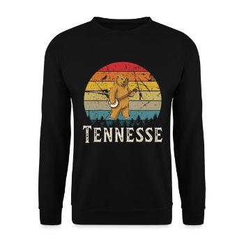 Banjo Shirts For Men Bluegrass Appalachia Folk - Unisex Sweatshirt - black - Front - Alina (178cm) & Michal (187cm)
