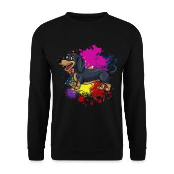 Dachshund Gift Dixie Viennese Doxie Dachshund - Unisex Sweatshirt - black - Front - Alina (178cm) & Michal (187cm)