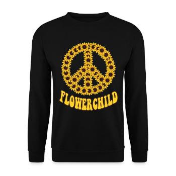 Hippie Peace Groovy Flowerpower Boho Woodstock - Sweat-shirt Unisexe - noir - Devant - Alina (178cm) & Michal (187cm)