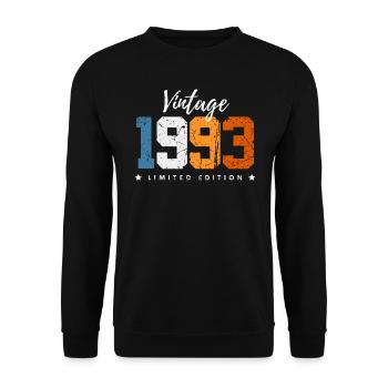 30 ans né en 1993 rétro 30e anniversaire - Sweat-shirt Unisexe - noir - Devant - Alina (178cm) & Michal (187cm)
