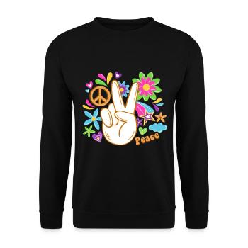 Hippie - Unisex Pullover - Schwarz - Vorne - Alina (178cm) & Michal (187cm)