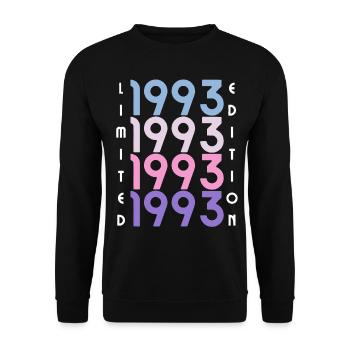 30 ans né en 1993 rétro 30e anniversaire - Sweat-shirt Unisexe - noir - Devant - Alina (178cm) & Michal (187cm)