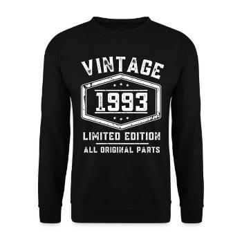 30 ans né en 1993 rétro 30e anniversaire - Sweat-shirt Unisexe - noir - Devant - Alina (178cm) & Michal (187cm)