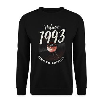 30 ans né en 1993 rétro 30e anniversaire - Sweat-shirt Unisexe - noir - Devant - Alina (178cm) & Michal (187cm)