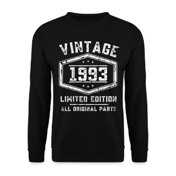 30 ans né en 1993 rétro 30e anniversaire - Sweat-shirt Unisexe - noir - Devant - Alina (178cm) & Michal (187cm)