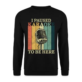 Karaoke Singer Retro Vintage I - Unisex Pullover - Schwarz - Vorne - Alina (178cm) & Michal (187cm)