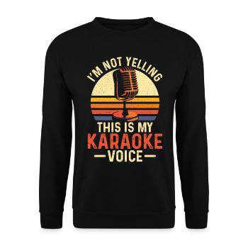 Karaoké Chanteur Rétro Vintage Je suis - Sweat-shirt Unisexe - noir - Devant - Alina (178cm) & Michal (187cm)
