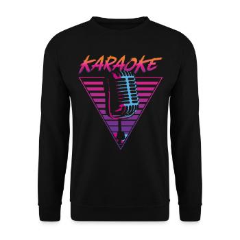 Karaoke Singer Retro 80s 90s - Unisex Pullover - Schwarz - Vorne - Alina (178cm) & Michal (187cm)