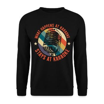 Karaoké Chanteur Rétro Vintage Quoi - Sweat-shirt Unisexe - noir - Devant - Alina (178cm) & Michal (187cm)