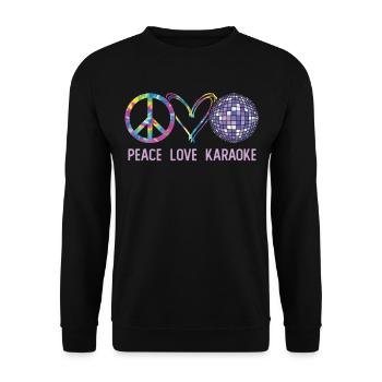 Karaoke Singer Retro Tie Dye Peace - Unisex Sweatshirt - black - Front - Alina (178cm) & Michal (187cm)