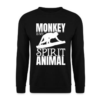 Monkey Is My Spirit Animal - Orange Monkey Love - Unisex Sweatshirt - black - Front - Alina (178cm) & Michal (187cm)
