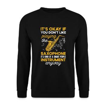 Saxophone musicians play jazz musicians - Unisex Sweatshirt - black - Front - Alina (178cm) & Michal (187cm)