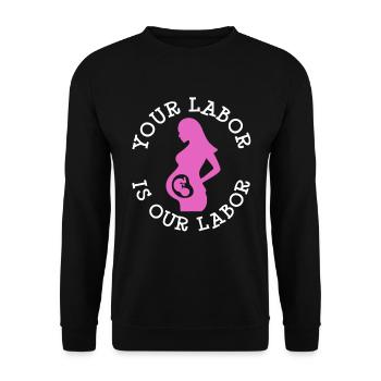 Notre sage-femme obstétrique - Sweat-shirt Unisexe - noir - Devant - Alina (178cm) & Michal (187cm)