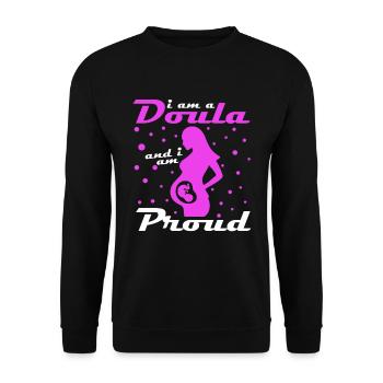 Je suis sage-femme doula - Sweat-shirt Unisexe - noir - Devant - Alina (178cm) & Michal (187cm)