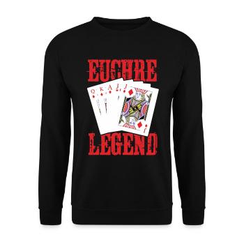 Euchre Legend Euchre Jeu de cartes Euchre - Sweat-shirt Unisexe - noir - Devant - Alina (178cm) & Michal (187cm)