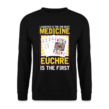 Médecine Euchre - Euchre Player Card Game Euchre - Sweat-shirt Unisexe - noir - Devant - Alina (178cm) & Michal (187cm)