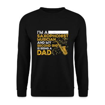 Ich Bin Ein Saxophonist Musiker Jazzmusiker - Unisex Pullover - Schwarz - Vorne - Alina (178cm) & Michal (187cm)