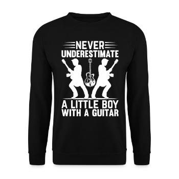 Guitar Player Never Underestimate A Little Boy Wit - Unisex Pullover - Schwarz - Vorne - Alina (178cm) & Michal (187cm)