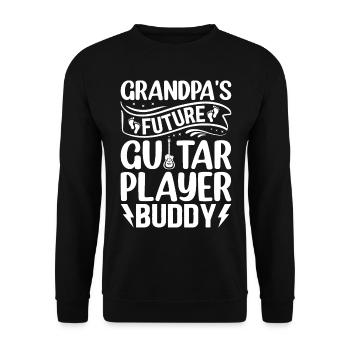 Newborn Guitarist - Grandpa's Future Guitar Player - Unisex Pullover - Schwarz - Vorne - Alina (178cm) & Michal (187cm)