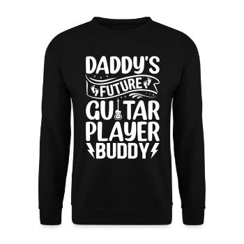 Newborn Guitarist - Daddy's Future Guitar Player B - Unisex Sweatshirt - black - Front - Alina (178cm) & Michal (187cm)