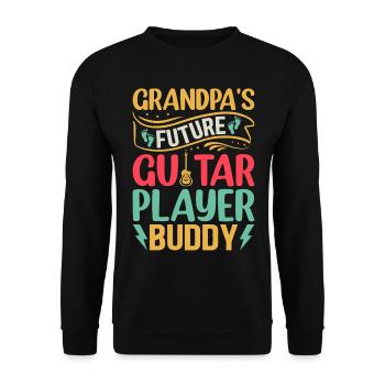 Grandpa's Future Guitar Player Buddy - Newborn Gui - Unisex Sweatshirt - black - Front - Alina (178cm) & Michal (187cm)