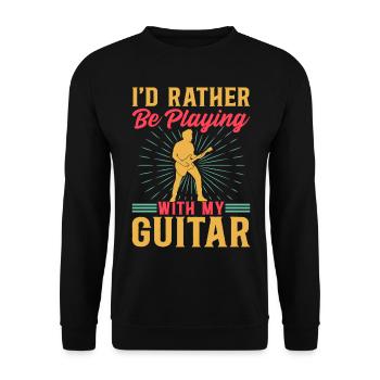 Bassiste - Je préfère jouer avec mon gui - Sweat-shirt Unisexe - noir - Devant - Alina (178cm) & Michal (187cm)
