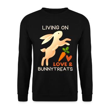 Lapin, lapin disant amour-amour Saint-Valentin - Sweat-shirt Unisexe - noir - Devant - Alina (178cm) & Michal (187cm)